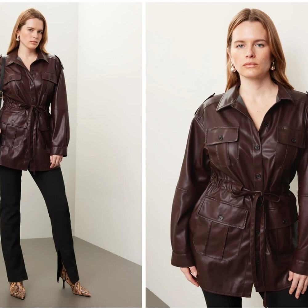 NWOT Marissa Webb x RTR Faux Leather Shacket – Modern Edge Meets Timeless Cool